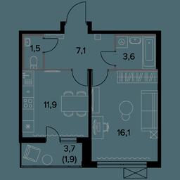 1-BD Apartment Sale, 42.2 sq. m. at Pervyi Leningradskiy, Pervy Leningradskiy Residential Complex, Moscow, Russia #3