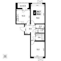 2-BD Apartment Sale, 59.6 sq. m. at Pervyi Leningradskiy, Pervy Leningradskiy Residential Complex, Moscow, Russia #2 2-BD Apartment Sale, 59.6 sq. m. at Pervyi Leningradskiy, Pervy Leningradskiy Residential Complex, Moscow, Russia #2