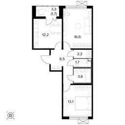 2-BD Apartment Sale, 59.6 sq. m. at Pervyi Leningradskiy, Pervy Leningradskiy Residential Complex, Moscow, Russia #3 2-BD Apartment Sale, 59.6 sq. m. at Pervyi Leningradskiy, Pervy Leningradskiy Residential Complex, Moscow, Russia #3