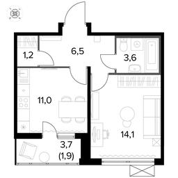 1-BD Apartment Sale, 38.4 sq. m. at Pervyi Leningradskiy, Pervy Leningradskiy Residential Complex, Moscow, Russia #3
