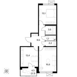2-BD Apartment Sale, 61.4平方米 at Pervyi Leningradskiy, Pervy Leningradskiy Residential Complex, Moscow, Russia #3 2-BD Apartment Sale, 61.4平方米 at Pervyi Leningradskiy, Pervy Leningradskiy Residential Complex, Moscow, Russia #3