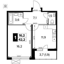 1-BD Apartment Sale, 42.2 sq. m. at Pervyi Leningradskiy, Pervy Leningradskiy Residential Complex, Moscow, Russia #2