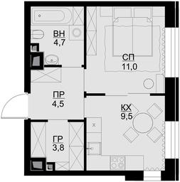 1-BD Apartment Sale, 33.3 sq. m. at Teatralnyi Kvartal, Rotmistrova Street, 2, Moscow, Russia #3