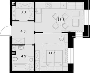 1-BD Apartment Sale, 38.6 sq. m. at Teatralnyi Kvartal, Rotmistrova Street, 2, Moscow, Russia #3