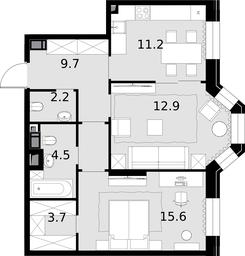 2-BD Apartment Sale, 59.6 sq. m. at Teatralnyi Kvartal, Rotmistrova Street, 2, Moscow, Russia #3