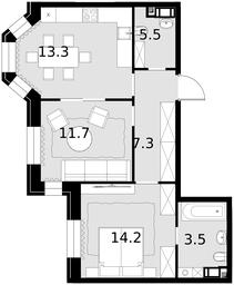 2-BD Apartment Sale, 55.5 sq. m. at Teatralnyi Kvartal, Rotmistrova Street, 2, Moscow, Russia #3