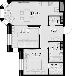 2-BD Apartment Sale, 60 sq. m. at Teatralnyi Kvartal, Rotmistrova Street, 2, Moscow, Russia #3 2-BD Apartment Sale, 60 sq. m. at Teatralnyi Kvartal, Rotmistrova Street, 2, Moscow, Russia #3