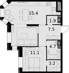 2-BD Apartment Sale, 62.6 sq. m. at Teatralnyi Kvartal, Rotmistrova Street, 2, Moscow, Russia #3
