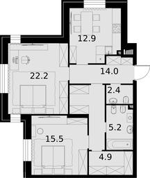 2-BD Apartment Sale, 75 sq. m. at Teatralnyi Kvartal, Rotmistrova Street, 2, Moscow, Russia #3 2-BD Apartment Sale, 75 sq. m. at Teatralnyi Kvartal, Rotmistrova Street, 2, Moscow, Russia #3