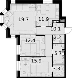 2-BD Apartment Sale, 81.1平方米 at Teatralnyi Kvartal, Rotmistrova Street, 2, Moscow, Russia #3 2-BD Apartment Sale, 81.1平方米 at Teatralnyi Kvartal, Rotmistrova Street, 2, Moscow, Russia #3