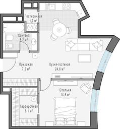 1-BD Apartment Sale, 59.6 sq. m. at Vrubelya, 4, Vrubelya Street, 4, Moscow, Russia #2