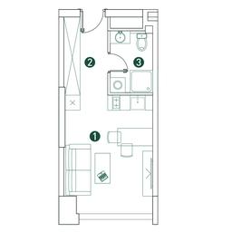Apartment Sale, 26平方米 at Very, Botanicheskaya Street, 29, Moscow, Russia #3