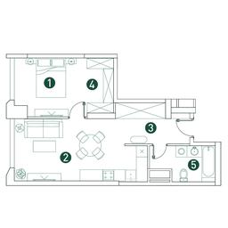 1-BD Apartment Sale, 51.2 sq. m. at Very, Botanicheskaya Street, 29, Moscow, Russia #3