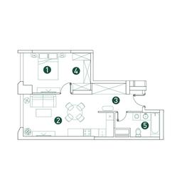 1-BD Apartment Sale, 51.2 sq. m. at Very, Botanicheskaya Street, 29, Moscow, Russia #2