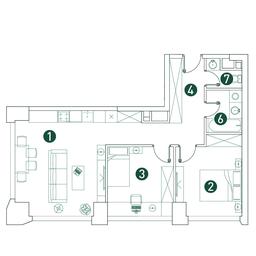 2-BD Apartment Sale, 64.9 sq. m. at Very, Botanicheskaya Street, 29, Moscow, Russia #3