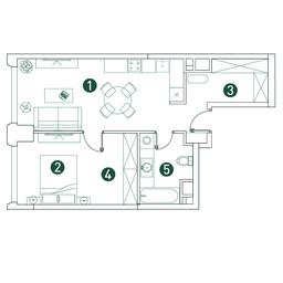 1-BD Apartment Sale, 51 sq. m. at Very, Botanicheskaya Street, 29, Moscow, Russia #3 1-BD Apartment Sale, 51 sq. m. at Very, Botanicheskaya Street, 29, Moscow, Russia #3