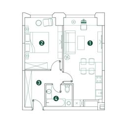 1-BD Apartment Sale, 50.4 sq. m. at Very, Botanicheskaya Street, 29, Moscow, Russia #2