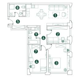 3-BD Apartment Sale, 91.3 sq. m. at Very, Botanicheskaya Street, 29, Moscow, Russia #3 3-BD Apartment Sale, 91.3 sq. m. at Very, Botanicheskaya Street, 29, Moscow, Russia #3