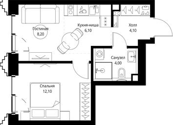 1-BD Apartment Sale, 34.5平方米 at SET, Vereyskaya Street, Moscow, Russia #4