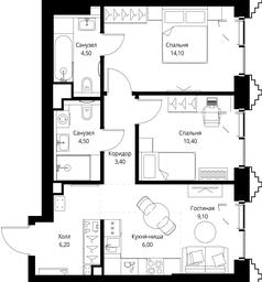2-BD Apartment Sale, 58.2 sq. m. at SET, Vereyskaya Street, Moscow, Russia #3 2-BD Apartment Sale, 58.2 sq. m. at SET, Vereyskaya Street, Moscow, Russia #3