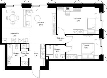 2-BD Apartment Sale, 80.3平方米 at SET, Vereyskaya Street, Moscow, Russia #2 2-BD Apartment Sale, 80.3平方米 at SET, Vereyskaya Street, Moscow, Russia #2