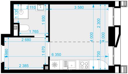 1-BD Apartment Sale, 23.4 sq. m. at Novaya Zvezda, Bachurinskaya ulitsa, 11, Settlement of Kommunarka, Moscow, Russia #4