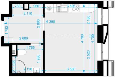 1-BD Apartment Sale, 27.3 sq. m. at Novaya Zvezda, Bachurinskaya ulitsa, 11, Settlement of Kommunarka, Moscow, Russia #2