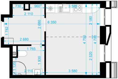 1-BD Apartment Sale, 27.3 sq. m. at Novaya Zvezda, Bachurinskaya ulitsa, 11, Settlement of Kommunarka, Moscow, Russia #4
