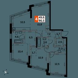 4-BD Apartment Sale, 90.5平方米 at Rotterdam, Varshavskoye Highway, 37Ак1с2, Moscow, Russia #2 4-BD Apartment Sale, 90.5平方米 at Rotterdam, Varshavskoye Highway, 37Ак1с2, Moscow, Russia #2