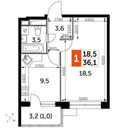 1-BD Apartment Sale, 36.1 sq. m. at Datskiy Kvartal, Datskiy Kvartal Residential Complex, posyolok Nagornoye, Mytishi Urban District, Moscow Region, Russia #2 1-BD Apartment Sale, 36.1 sq. m. at Datskiy Kvartal, Datskiy Kvartal Residential Complex, posyolok Nagornoye, Mytishi Urban District, Moscow Region, Russia #2