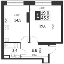 1-BD Apartment Sale, 43.9 sq. m. at Arkhitektor, Akademika Volgina Street, 2Д, Moscow, Russia #4