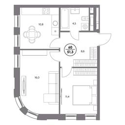 3-BD Apartment Sale, 51.3平方米 at Admiral, Shosseynaya Street, 4А, Moscow, Russia #2 3-BD Apartment Sale, 51.3平方米 at Admiral, Shosseynaya Street, 4А, Moscow, Russia #2