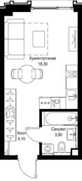 Apartment Sale, 26.3平方米 at Multikvartal CITYZEN, Vishnyovaya Street, Moscow, Russia #4