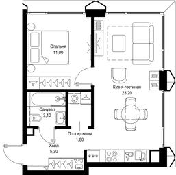 1-BD Apartment Sale, 44.4 sq. m. at Multikvartal CITYZEN, Vishnyovaya Street, Moscow, Russia #4