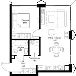 1-BD Apartment Sale, 44.4 sq. m. at Multikvartal CITYZEN, Vishnyovaya Street, Moscow, Russia #2 1-BD Apartment Sale, 44.4 sq. m. at Multikvartal CITYZEN, Vishnyovaya Street, Moscow, Russia #2