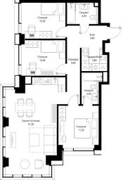 3-BD Apartment Sale, 86 sq. m. at Multikvartal CITYZEN, Vishnyovaya Street, Moscow, Russia #2