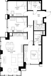 3-BD Apartment Sale, 86.1 sq. m. at Multikvartal CITYZEN, Vishnyovaya Street, Moscow, Russia #2