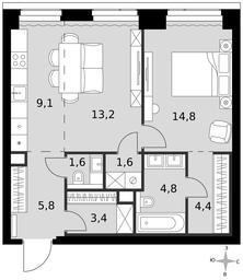 2-BD Apartment Sale, 58.7 sq. m. at Amber City, 3rd Khoroshyovsky Drive, 3А, Moscow, Russia #3 2-BD Apartment Sale, 58.7 sq. m. at Amber City, 3rd Khoroshyovsky Drive, 3А, Moscow, Russia #3