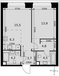 2-BD Apartment Sale, 52.9平方米 at Amber City, 3rd Khoroshyovsky Drive, 3А, Moscow, Russia #4