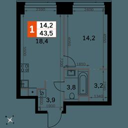 1-BD Apartment Sale, 43.5平方米 at Amber City, 3rd Khoroshyovsky Drive, 3А, Moscow, Russia #2 1-BD Apartment Sale, 43.5平方米 at Amber City, 3rd Khoroshyovsky Drive, 3А, Moscow, Russia #2
