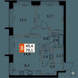 3-BD Apartment Sale, 66.1 sq. m. at Amber City, 3rd Khoroshyovsky Drive, 3А, Moscow, Russia #2