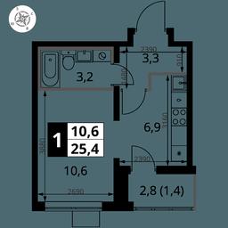 Apartment Sale, 25.4平方米 at Pervy Yuzhny, zhiloy kompleks Pervy Yuzhny, Leninskiy City District, Moscow Region, Russia #2 Apartment Sale, 25.4平方米 at Pervy Yuzhny, zhiloy kompleks Pervy Yuzhny, Leninskiy City District, Moscow Region, Russia #2