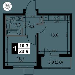 1-BD Apartment Sale, 33.8平方米 at Pervy Yuzhny, zhiloy kompleks Pervy Yuzhny, Leninskiy City District, Moscow Region, Russia #2 1-BD Apartment Sale, 33.8平方米 at Pervy Yuzhny, zhiloy kompleks Pervy Yuzhny, Leninskiy City District, Moscow Region, Russia #2