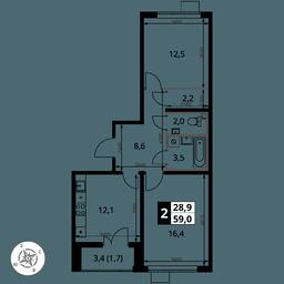 2-BD Apartment Sale, 59 sq. m. at Pervy Yuzhny, zhiloy kompleks Pervy Yuzhny, Leninskiy City District, Moscow Region, Russia #2 2-BD Apartment Sale, 59 sq. m. at Pervy Yuzhny, zhiloy kompleks Pervy Yuzhny, Leninskiy City District, Moscow Region, Russia #2