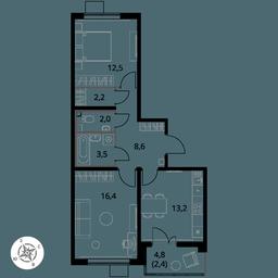 2-BD Apartment Sale, 60.8 sq. m. at Pervy Yuzhny, zhiloy kompleks Pervy Yuzhny, Leninskiy City District, Moscow Region, Russia #3 2-BD Apartment Sale, 60.8 sq. m. at Pervy Yuzhny, zhiloy kompleks Pervy Yuzhny, Leninskiy City District, Moscow Region, Russia #3