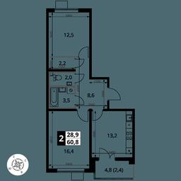 2-BD Apartment Sale, 60.8 sq. m. at Pervy Yuzhny, zhiloy kompleks Pervy Yuzhny, Leninskiy City District, Moscow Region, Russia #2 2-BD Apartment Sale, 60.8 sq. m. at Pervy Yuzhny, zhiloy kompleks Pervy Yuzhny, Leninskiy City District, Moscow Region, Russia #2