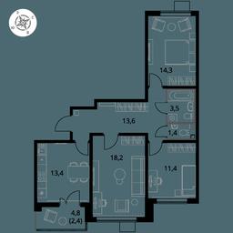 3-BD Apartment Sale, 78.2 sq. m. at Pervy Yuzhny, zhiloy kompleks Pervy Yuzhny, Leninskiy City District, Moscow Region, Russia #3 3-BD Apartment Sale, 78.2 sq. m. at Pervy Yuzhny, zhiloy kompleks Pervy Yuzhny, Leninskiy City District, Moscow Region, Russia #3