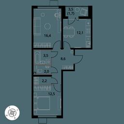 2-BD Apartment Sale, 59 sq. m. at Pervy Yuzhny, zhiloy kompleks Pervy Yuzhny, Leninskiy City District, Moscow Region, Russia #3 2-BD Apartment Sale, 59 sq. m. at Pervy Yuzhny, zhiloy kompleks Pervy Yuzhny, Leninskiy City District, Moscow Region, Russia #3