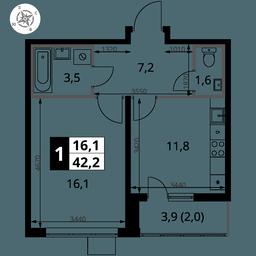 1-BD Apartment Sale, 42.1 sq. m. at Pervy Yuzhny, zhiloy kompleks Pervy Yuzhny, Leninskiy City District, Moscow Region, Russia #4