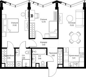 2-BD Apartment Sale, 67.31平方米 at MIRA, Mira Avenue, Moscow, Russia #2 2-BD Apartment Sale, 67.31平方米 at MIRA, Mira Avenue, Moscow, Russia #2